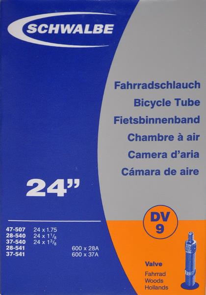 Zdjęcia - Dętka rowerowa Schwalbe 24" x 1 1/8 - 1,75" DV  10419311 (dunlop valve)