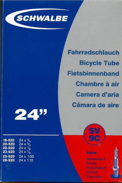 Фото - Велосипедна камера Schwalbe tube 24" x 0,75-1,10"  10418343 (520-18/28)