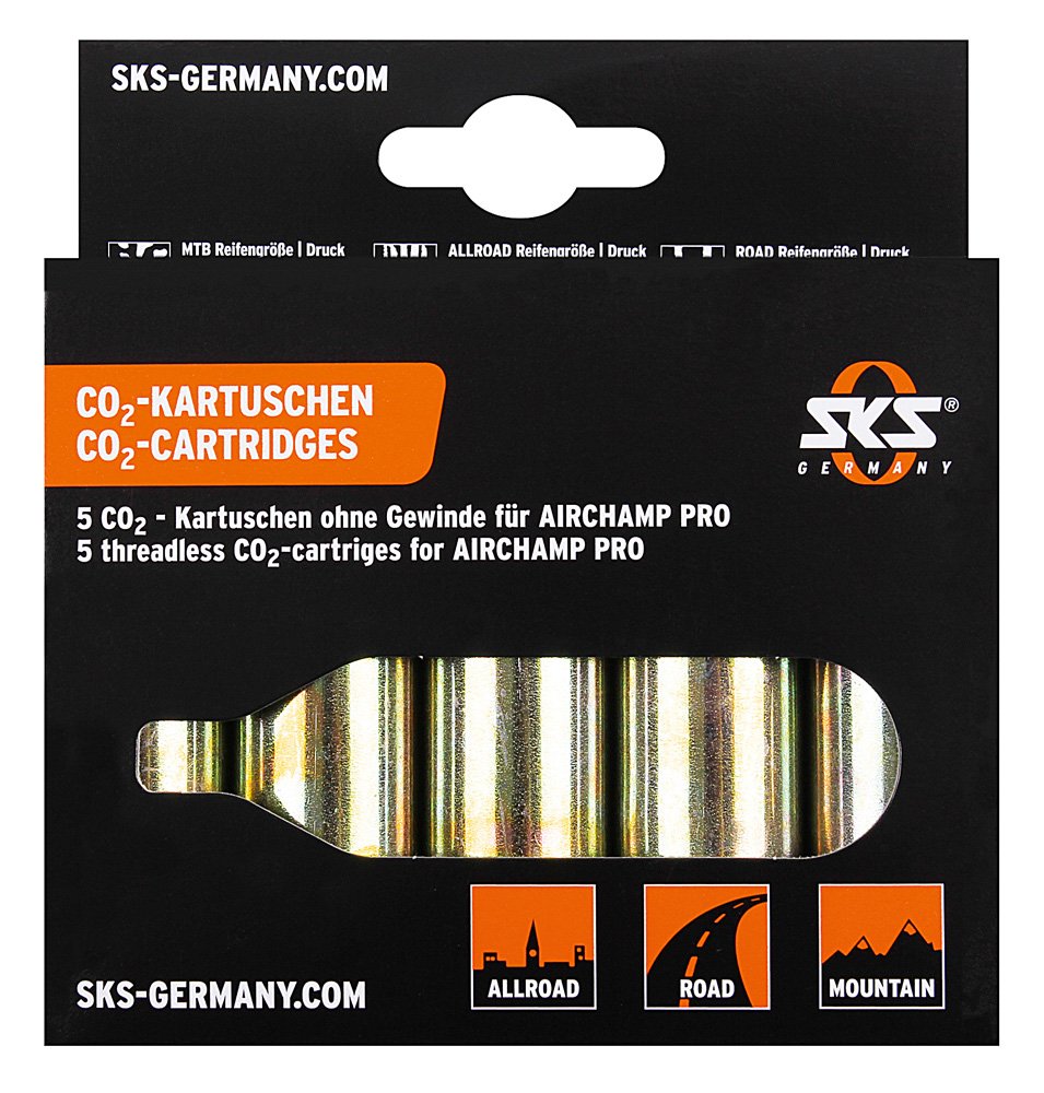 Zdjęcia - Akcesoria rowerowe SKS Co2 cartridges 5 pcs. 16 grams without tread 10002 