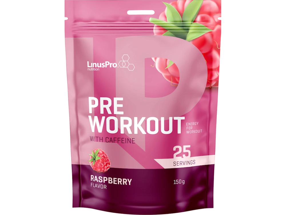 Pre Workout Powder Raspberry LinusPro Pre Workout with caffeine raspberry 150g